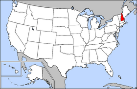 Karte der USA, New Hampshire hervorgehoben
