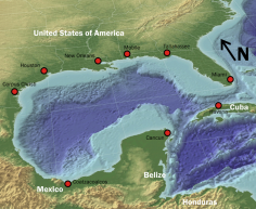 Relief des Golfs von Mexiko