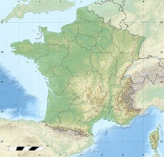 Reliefkarte Frankreichs