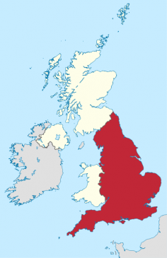Karte von England auf der Britischen Insel