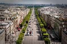 Sicht auf die Straße vom Arc de Triomphe