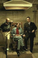 Stephen King mit Tom Hanks und Frank Darabont am Set von "The Green Mile"